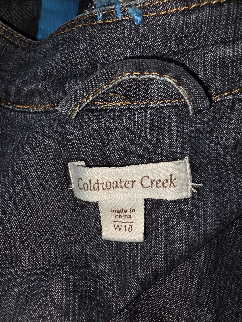 HAND CRAFTED Jean Jacket UPCYCLED Blue Jean Jacket Black Graphic Tee Size 18 - Picture 12 of 13